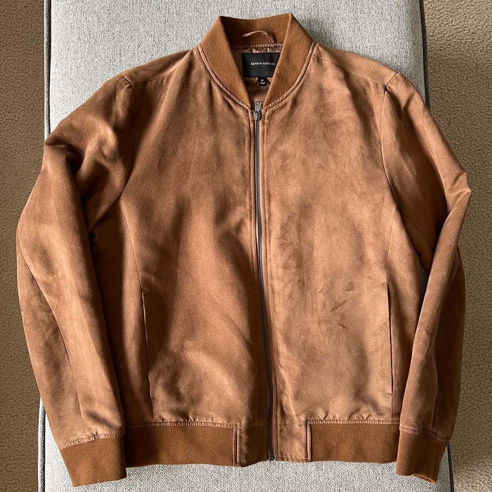 Banana Republic Mens Suede Bomber Jacket